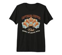 Capybara Coffee Club Relaxed Cozy Morning Humor Graphic Premium T-Shirt
