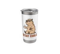 Capybara Coffee Lover Funny Relaxing Stainless Steel Insulated Tumbler