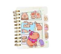 Capybara Coiled Notebook - Soft Paper, Student Journal, Cute | A5 Spiral Coil Book With Adorable Animal Print For School Use, Doodle Pad Thick Lined Pages Writing Drawing Fun Stationery Kids