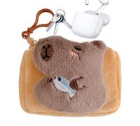 Capybara Coin Pouch - Capybara Coin Purse for Keychain | Stylish Cute Small Animal Coin Bag, Stylish Animal Shape Coin Bag, Stylish Animal Shape Coin Bag, Casual Plush Bag, brown, Se référer au