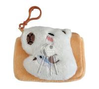 Capybara Coin Purse, Cute Plush Capybara Wallet, Adorable Small Stuffed Animal Bag, Funny Cartoon Pouch with Strap, Wallet for Money, Earphone Cord Storage 12x8.5cm