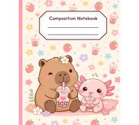 Capybara Composition Notebook: Wide Ruled 110 Pages all Numbered 7.5x9.25 Inch Including Blank Table of Contents, Fun and Cute Journal for School and Creative Writing