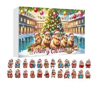 Capybara Countdown Calendar 2025, 24 Days Christmas Capybara Countdown Calendar, 2D Flat Acrylic Christmas Tree Decorations, For Friends, Family, Holiday Enthusiasts