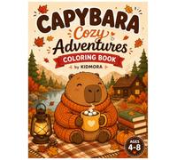 Capybara Cozy Adventures Coloring Book: Cute Autumn and Fall Coloring Pages for Kids Ages 4-8 with Capybaras, Hot Cocoa, Cozy Cabins and Falling ... (KIDMORA Capybara Coloring Book Collection)