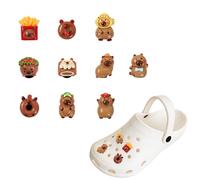 Capybara Croc Charms - 10PCS Funny Croc Charms, Shoe charm,Cute 3D Capybara Shoe Clips, DIY Hole Shoes Accessories, Shoes Charms for Adults, Capybara Gifts
