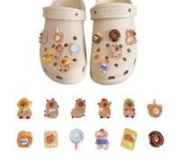 Capybara Croc Charms - 12PCS Funny Croc Charms, Shoe Charm,Cute 3D Capybara Shoe Clips,DIY Hole Shoes Accessories, Capybara Gifts for Women