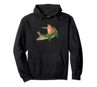 Capybara Crocodile Friendship Funny Wildlife Animal Art Pullover Hoodie