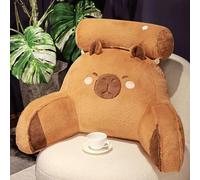 Capybara Cuddle Cushion, Plush Reading Pillow With Arm Support, 60 * 40cm Sit Up In Bed Chair Pillow, Arm Rest Ultra Soft Lumbar Cushion, Removable Neck Roll