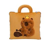 Capybara Cushion - 2 in 1 Sleeping Throw for Restful Support, Snug Relaxation with Folding Pad, Nap Rest for Plane Vehicle Outdoors Family, Gentle Microfiber Brown, Compact Carry Option, 62 Inches