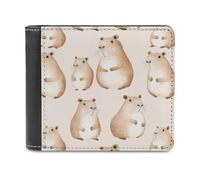 Capybara Cute Pattern Leather Men's Bifold Wallet Minimalist Coin Purse with Hidden Slots Simple Credit Card Holder Gifts