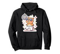 Capybara Dancing Disco Ball Music Groovy Retro Hippie Kawaii Pullover Hoodie