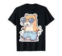 Capybara Dancing Disco Ball Music Groovy Retro Hippie Kawaii T-Shirt