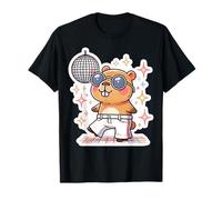 Capybara Dancing Disco Ball Music Groovy Retro Hippie Kawaii T-Shirt