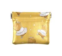 Capybara Dancing Pattern Squeeze Coin Purse Pouch Change Holder PU Leather Mini Wallet Coin Pocket for Women Girls Men