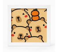 Capybara Diamond Art Kits, 5D Diamond Painting Set with Frame, Full Drill Crystal Rhinestone Craft, Mini 6x6 Inch DIY Gem Art for Home Wall Decor & Festival Gifts, Diamond Art Gem Painting Beginners