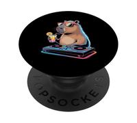 Capybara DJ With Drink and Headphones PopSockets Adhesive PopGrip