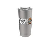 Capybara Don't Worry Be Capy Funny Vacation Humor Stainless Steel Insulated Tumbler