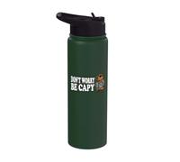 Capybara Don't Worry Be Capy Funny Vacation Humor Stainless Steel Insulated Water Bottle