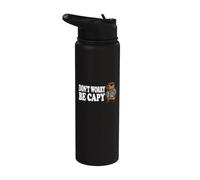 Capybara Don't Worry Be Capy Funny Vacation Humor Stainless Steel Insulated Water Bottle
