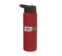 Capybara Don't Worry Be Capy Funny Vacation Humor Stainless Steel Insulated Water Bottle