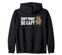 Capybara Don't Worry Be Capy Funny Vacation Humor Zip Hoodie