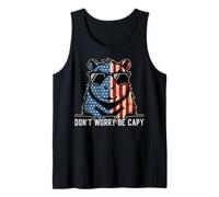 Capybara Don't Worry Be Capy Lovers July 4th USA Flag #25D47 Tank Top