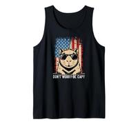Capybara Don't Worry Be Capy Lovers July 4th USA Flag #25D48 Tank Top