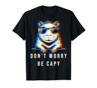 Capybara Don't Worry Be Capy Lovers Trippy EDM Rave #25D4B T-Shirt
