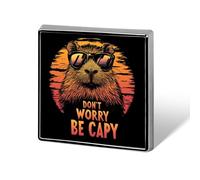 Capybara Don't Worry Be Capy Printed Brooch Pins Badge Button Tie Lapel Backpack Pin Decoration for Women Men