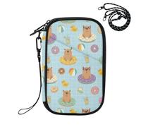 Capybara Donut Blue Passport Holder for Travel Family Passport Holder