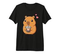 Capybara Drink Bubble Tea Kawaii Capybara Lover Girls Kids Premium T-Shirt