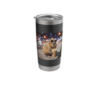 Capybara Drinking Iced Coffee Lover Funny Animal Meme Stainless Steel Insulated Tumbler