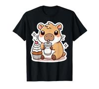 Capybara Drinking Milk and Eating a Cupcake Kawaii Cute T-Shirt