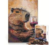 Capybara Drinking Wine 1000 Piece Jigsaw Puzzle for Teenagers Brain Teasing Mindful Leisure Smooth Edges Chic Xmas Gift (50x75cm)