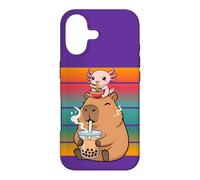 Capybara Drinks His Boba Tea Axolotl Eating Ramen Noodles Case for iPhone 17