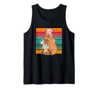 Capybara Drinks His Boba Tea Axolotl Eating Ramen Noodles Tank Top