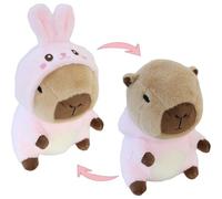 Capybara - duckling duck Stuffed Animal Capybara Wearing Pink duck Costume Plushies Dressed as Cute Funny Plush Toys for Kids Stuffed Animals Gift for Lover 10 Inch