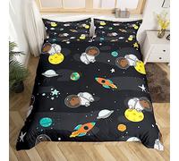 Capybara Duvet Cover Solar System Bedding Set for Kids Boys Girls Teens Room Decor Gifts for Capybara Lovers Comforter Cover Set Black Yellow Bedspread Cover 3Pcs Zipper Super King
