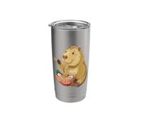Capybara Eating Japanese Ramen Noodles Funny Capybara Stainless Steel Insulated Tumbler