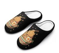 Capybara Eating Ramen Men's Slippers House Slipper Anti-skid Sole Indoor Shoes Outdoor Comfort Cotton