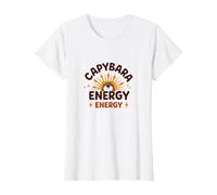 Capybara Energy: Cute Animal Lover's Power Boost T-Shirt, Women, White, 3XL