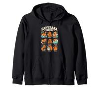 Capybara Energy Funny Mood Animal Humor Zip Hoodie