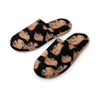 Capybara Enjoying Bubble Tea Men's Slippers Memory Foam Indoor House Shoes Lightweight Washable Slipper 41-42_（7.5-8.5）