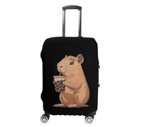 Capybara Enjoying Bubble Tea Personalized Luggage Case Cover Protective Suitcase Covers Washable Bag Protector for Travel M