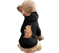 Capybara Enjoying Bubble Tea Pet Suit with Hat Soft Dog Hoodies Breathable Cat Dogs Sweatshirts Outfit M