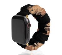 Capybara Enjoying Bubble Tea Scrunchies Watch Band Compatible with IWatch Stretchy Elastic Replacement Strap 38mm/40mm