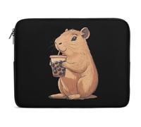 Capybara Enjoying Bubble Tea Shockproof Laptop Sleeve Case Protective Briefcase Carrying Computer Bag Portable Laptops Cover 13inch