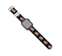 Capybara Enjoying Bubble Tea Silicone Smartwatch Bands Compatible with IWatch Soft Replacement Strap 38mm/40mm