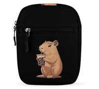 Capybara Enjoying Bubble Tea Small Crossbody Bag for Men Mini Messenger Bags Side Shoulder Satchel Purse
