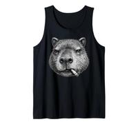 Capybara Face Portrait Smoking Cigarettes Tank Top